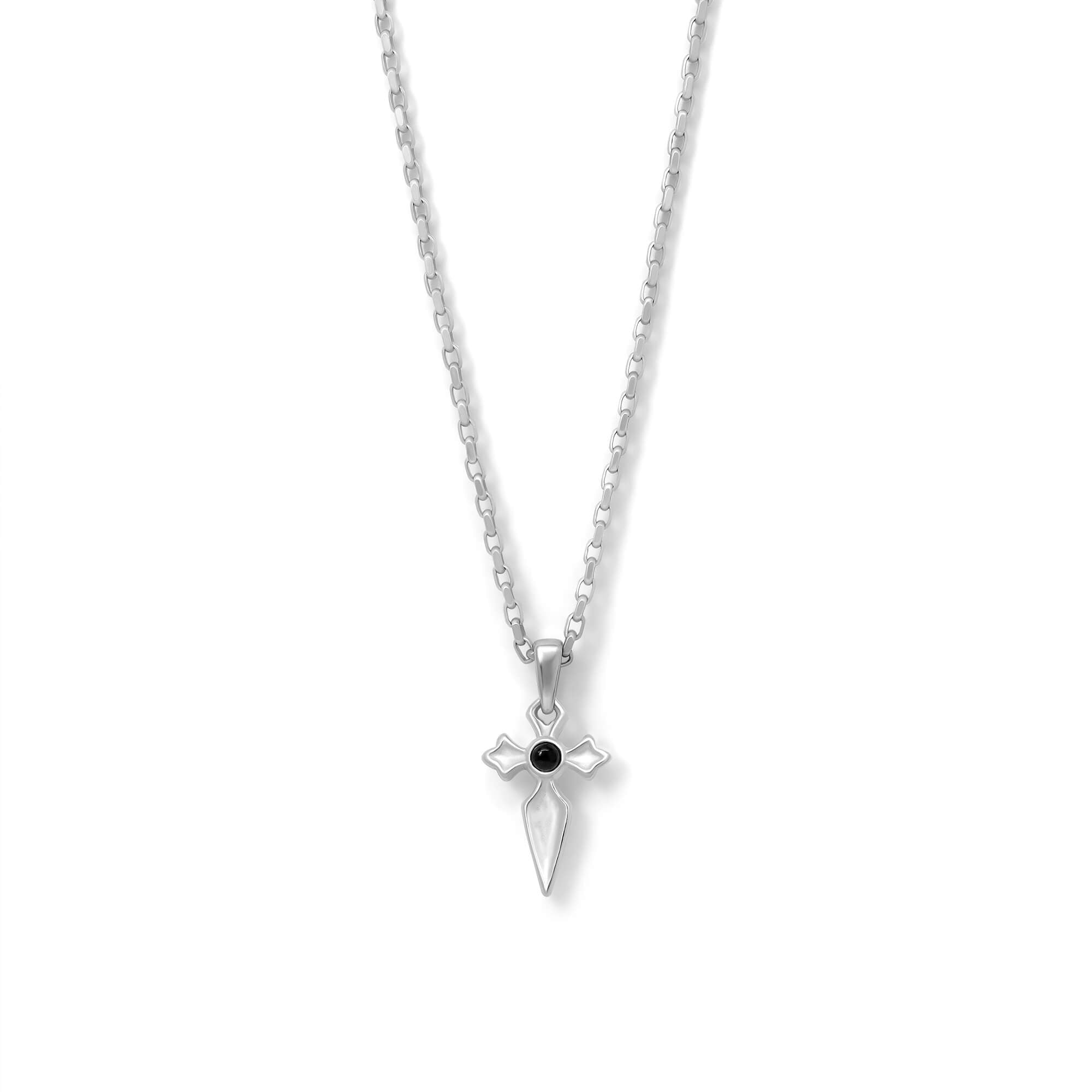 Onyx Cross Necklace